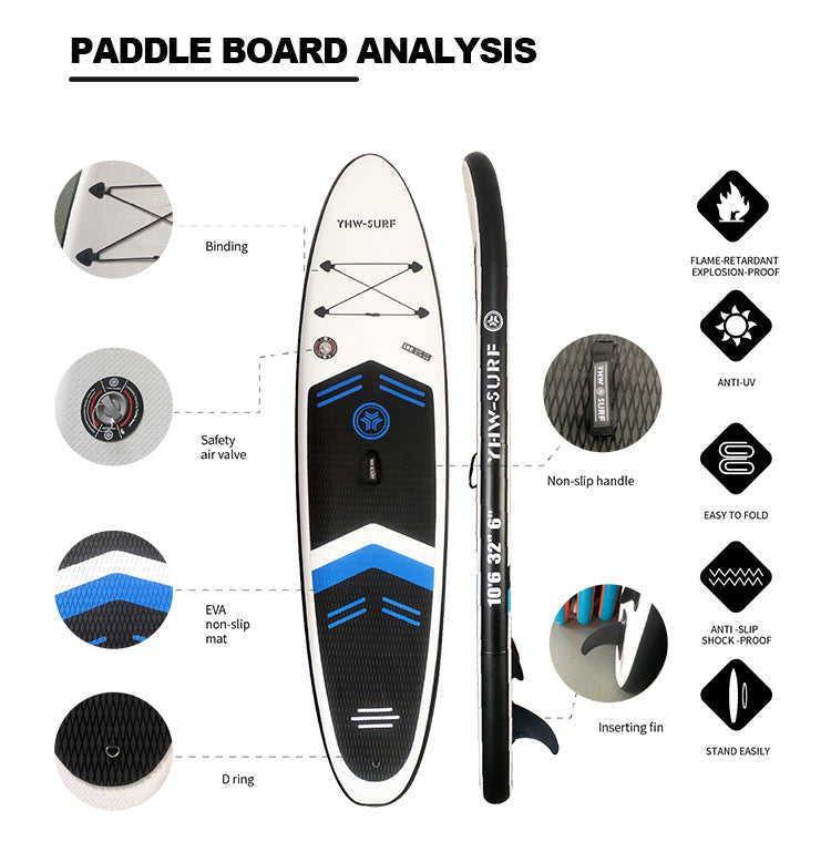 10'6" Inflatable Stand Up Paddle Board Kit（White）