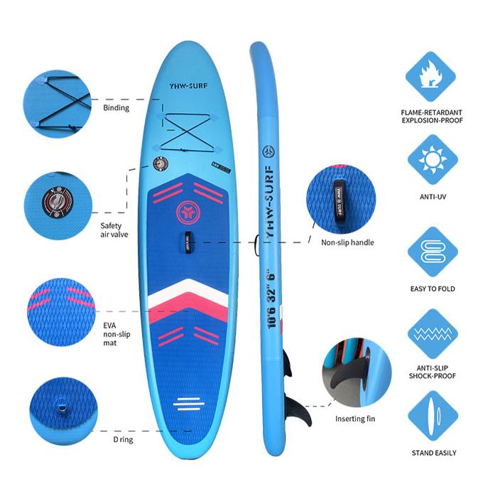 10'6" Inflatable Stand Up Paddle Board Kit（Blue）